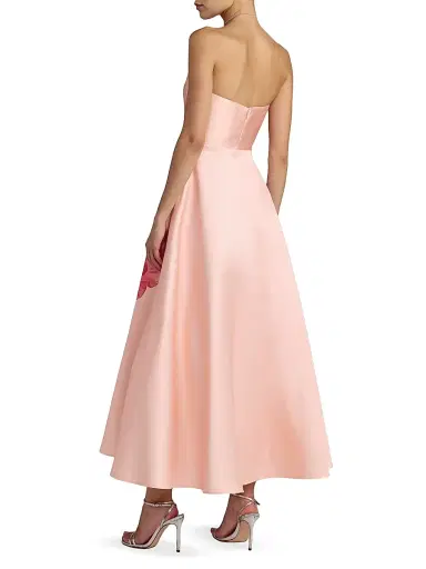 Mac Duggal Women's Floral Mikado A-Line Strapless Cocktail Dress - Blush Multi - Size 14 | Thumbnail 2 Mac Duggal Women's Floral Mikado A-Line Strapless Cocktail Dress - Blush Multi - Size 14 | Thumbnail 2