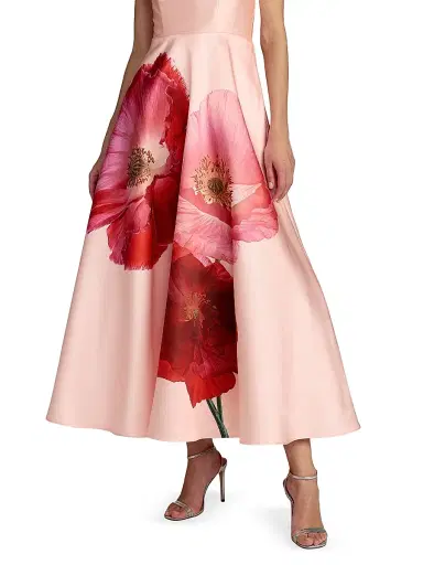 Mac Duggal Women's Floral Mikado A-Line Strapless Cocktail Dress - Blush Multi - Size 14 | Thumbnail 3 Mac Duggal Women's Floral Mikado A-Line Strapless Cocktail Dress - Blush Multi - Size 14 | Thumbnail 3