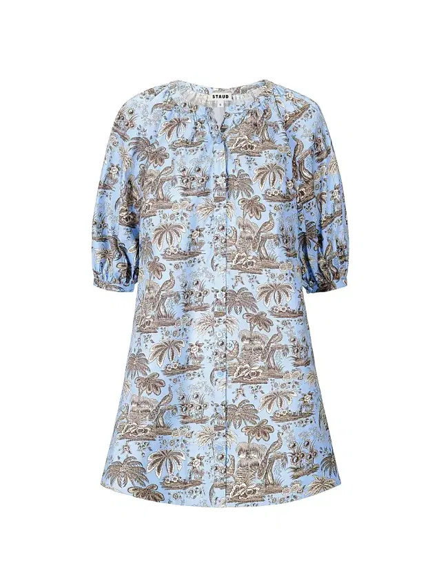 Staud Women's Vincent Toile Shirtdress - Sky Toile