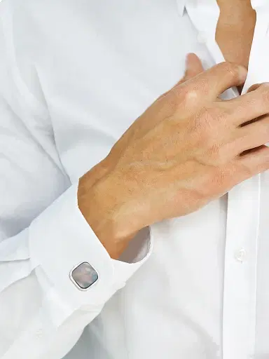 Saks Fifth Avenue Collection Men's Sterling Silver & Mother-Of-Pearl Cufflinks - Sterling Silver | Thumbnail 2 Saks Fifth Avenue Collection Men's Sterling Silver & Mother-Of-Pearl Cufflinks - Sterling Silver | Thumbnail 2