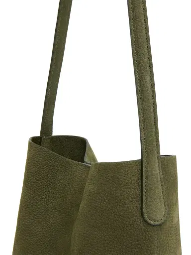 MANSUR GAVRIEL Women's Small Everyday Cabas Suede Shoulder Strap - Algae | Thumbnail 4