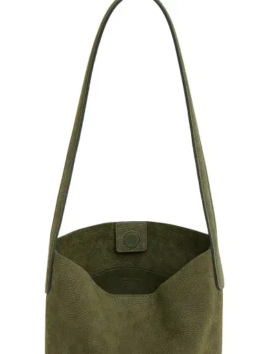 MANSUR GAVRIEL Women's Small Everyday Cabas Suede Shoulder Strap - Algae | Thumbnail 5