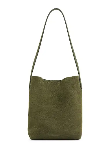 MANSUR GAVRIEL Women's Small Everyday Cabas Suede Shoulder Strap - Algae | Thumbnail 1
