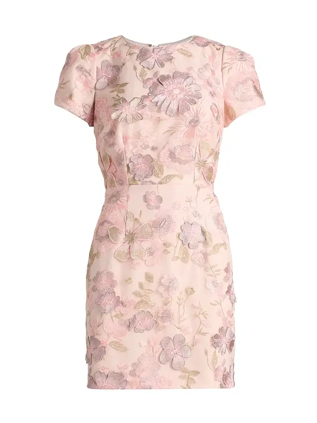 Milly Women's Daisy Floral-Embroidered Minidress - Blush