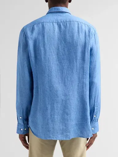 Saks Fifth Avenue Men's COLLECTION Delave Linen Short-Sleeve Shirt - Light Blue - Size XXL | Thumbnail 3