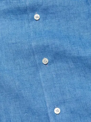 Saks Fifth Avenue Men's COLLECTION Delave Linen Short-Sleeve Shirt - Light Blue - Size XXL | Thumbnail 7
