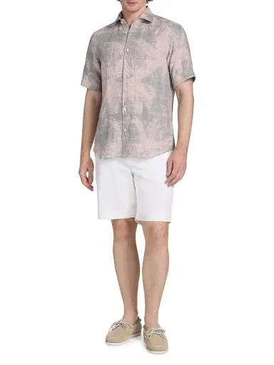 Saks Fifth Avenue Men's COLLECTION Two-Tone Linen Shirt - Pink Grey - Size XXL | Thumbnail 2 Saks Fifth Avenue Men's COLLECTION Two-Tone Linen Shirt - Pink Grey - Size XXL | Thumbnail 2
