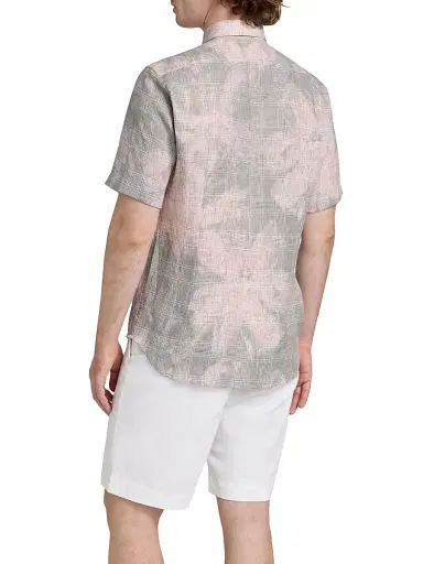 Saks Fifth Avenue Men's COLLECTION Two-Tone Linen Shirt - Pink Grey - Size XXL | Thumbnail 5 Saks Fifth Avenue Men's COLLECTION Two-Tone Linen Shirt - Pink Grey - Size XXL | Thumbnail 5