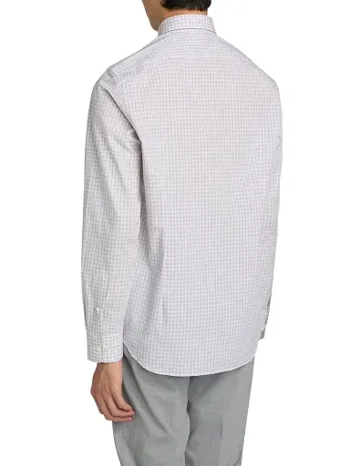Saks Fifth Avenue Men's Mini-Check Poplin Button-Front Shirt - Grey - Size XXL | Thumbnail 5 Saks Fifth Avenue Men's Mini-Check Poplin Button-Front Shirt - Grey - Size XXL | Thumbnail 5