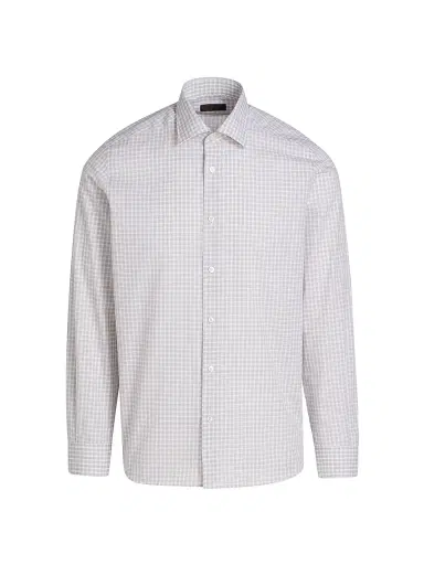 Saks Fifth Avenue Men's Mini-Check Poplin Button-Front Shirt - Grey - Size XXL | Thumbnail 1 Saks Fifth Avenue Men's Mini-Check Poplin Button-Front Shirt - Grey - Size XXL | Thumbnail 1