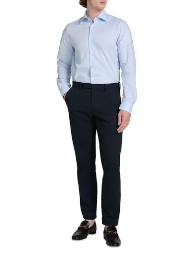 Saks Fifth Avenue Men's COLLECTION Melange Cotton Sport Shirt - Blue - Size XXL | Thumbnail 2 Saks Fifth Avenue Men's COLLECTION Melange Cotton Sport Shirt - Blue - Size XXL | Thumbnail 2