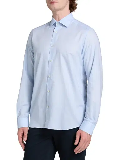 Saks Fifth Avenue Men's COLLECTION Melange Cotton Sport Shirt - Blue - Size XXL | Thumbnail 4 Saks Fifth Avenue Men's COLLECTION Melange Cotton Sport Shirt - Blue - Size XXL | Thumbnail 4