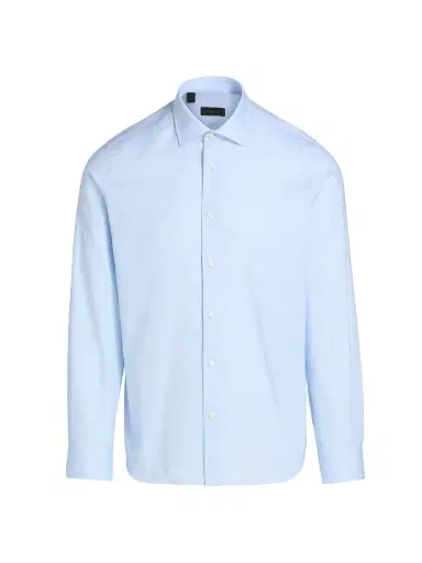 Saks Fifth Avenue Men's COLLECTION Melange Cotton Sport Shirt - Blue - Size XXL | Thumbnail 1 Saks Fifth Avenue Men's COLLECTION Melange Cotton Sport Shirt - Blue - Size XXL | Thumbnail 1