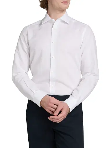 Saks Fifth Avenue Men's COLLECTION Cotton-Linen Shirt - White - Size XXL | Thumbnail 3 Saks Fifth Avenue Men's COLLECTION Cotton-Linen Shirt - White - Size XXL | Thumbnail 3