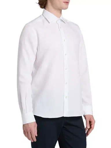 Saks Fifth Avenue Men's COLLECTION Cotton-Linen Shirt - White - Size XXL | Thumbnail 4 Saks Fifth Avenue Men's COLLECTION Cotton-Linen Shirt - White - Size XXL | Thumbnail 4