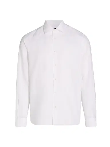 Saks Fifth Avenue Men's COLLECTION Cotton-Linen Shirt - White - Size XXL | Thumbnail 1 Saks Fifth Avenue Men's COLLECTION Cotton-Linen Shirt - White - Size XXL | Thumbnail 1