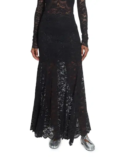 Rabanne Women's Lace Maxi Skirt - Black - Size 14 | Thumbnail 3