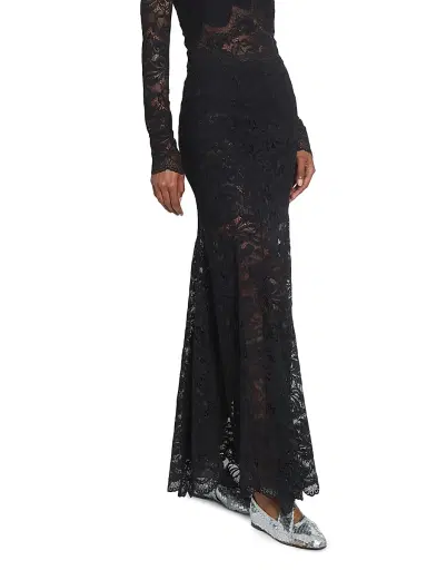 Rabanne Women's Lace Maxi Skirt - Black - Size 14 | Thumbnail 4