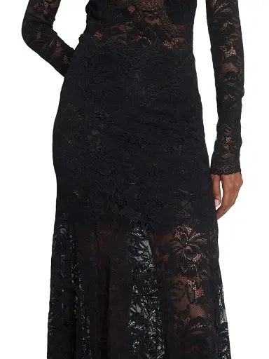 Rabanne Women's Lace Maxi Skirt - Black - Size 14 | Thumbnail 6