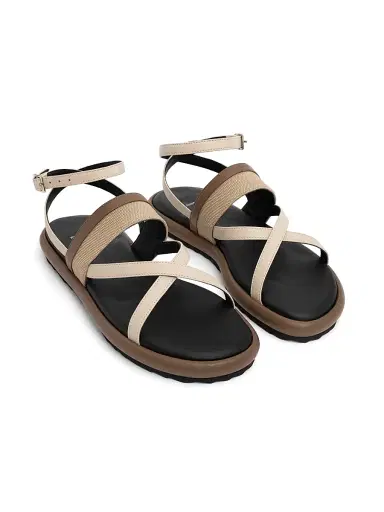 PIERRE HARDY Women's Alpha Leather & Canvas Sandals | Thumbnail 2 PIERRE HARDY Women's Alpha Leather & Canvas Sandals | Thumbnail 2