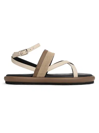 PIERRE HARDY Women's Alpha Leather & Canvas Sandals | Thumbnail 1 PIERRE HARDY Women's Alpha Leather & Canvas Sandals | Thumbnail 1
