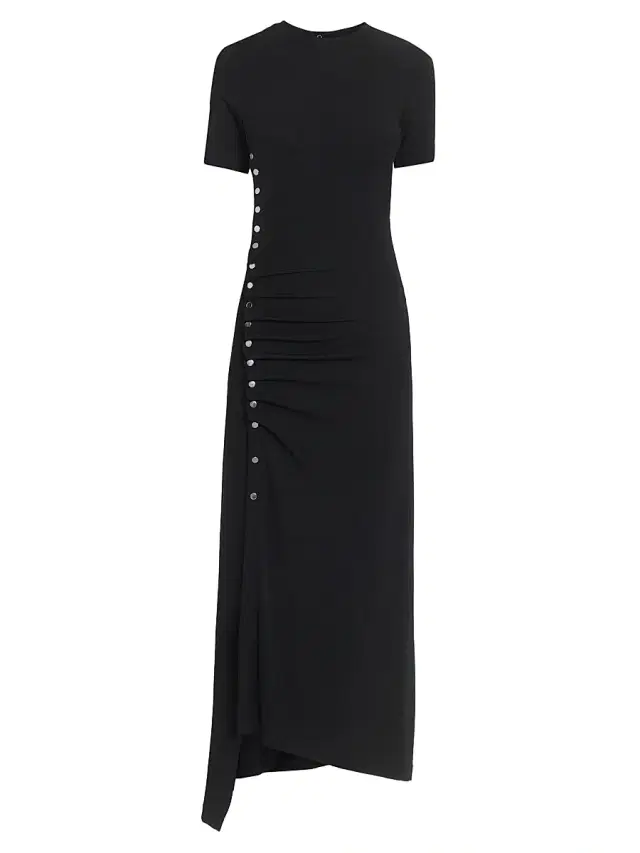 Women's Studded Jersey Midi-Dress - Black