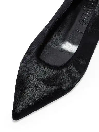 aeyde Women's Cassy Pony Hair Ballet Flats - Black - Size 5 | Thumbnail 4 aeyde Women's Cassy Pony Hair Ballet Flats - Black - Size 5 | Thumbnail 4