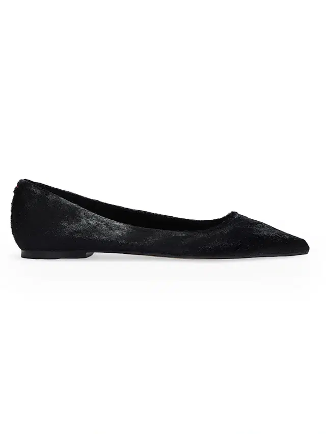Aeyde Women's Cassy Pony Hair Ballet Flats - Black