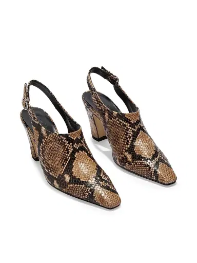 aeyde Women's Maude Snake-Embossed Leather Slingback Pumps - Hazelnut - Size 6.5 | Thumbnail 2 aeyde Women's Maude Snake-Embossed Leather Slingback Pumps - Hazelnut - Size 6.5 | Thumbnail 2