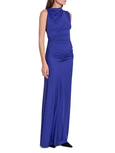 Victoria Beckham Women's Draped Jersey Sleeveless Gown - Bright Indigo | Thumbnail 4 Victoria Beckham Women's Draped Jersey Sleeveless Gown - Bright Indigo | Thumbnail 4