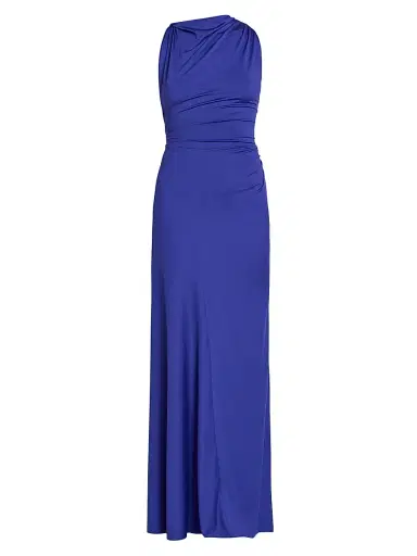 Victoria Beckham Women's Draped Jersey Sleeveless Gown - Bright Indigo | Thumbnail 1 Victoria Beckham Women's Draped Jersey Sleeveless Gown - Bright Indigo | Thumbnail 1