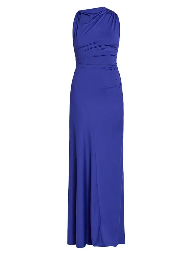Victoria Beckham Women's Draped Jersey Sleeveless Gown - Bright Indigo