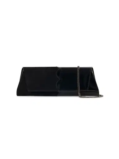 Akris Women's Small Anouk Patchwork Trapezoid Clutch - Black | Thumbnail 1 Akris Women's Small Anouk Patchwork Trapezoid Clutch - Black | Thumbnail 1