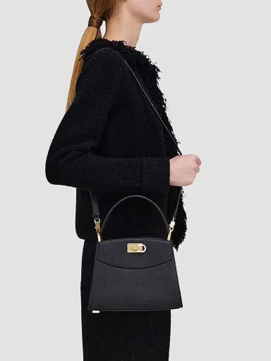 Ferragamo Women's Studio Box Leather Top Handle Bag - Nero | Thumbnail 2