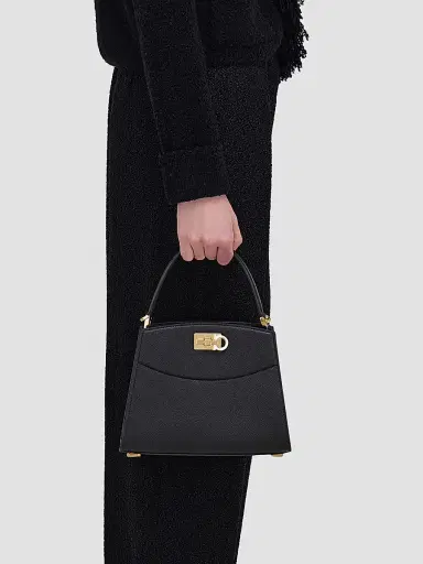 Ferragamo Women's Studio Box Leather Top Handle Bag - Nero | Thumbnail 3