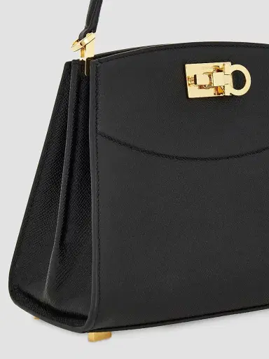 Ferragamo Women's Studio Box Leather Top Handle Bag - Nero | Thumbnail 6
