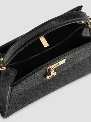 Ferragamo Women's Studio Box Leather Top Handle Bag - Nero | Thumbnail 7