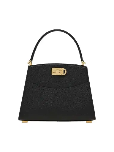 Ferragamo Women's Studio Box Leather Top Handle Bag - Nero | Thumbnail 1