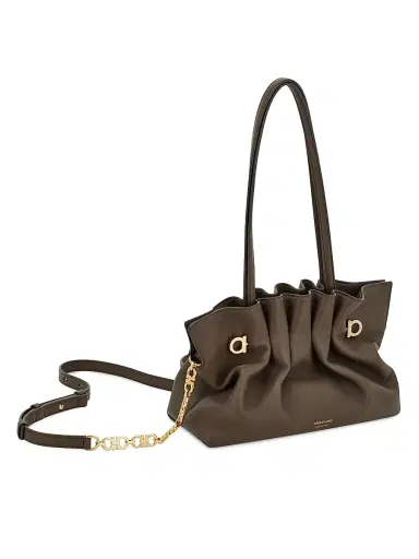 Ferragamo Women's Gancini Piercing Gath Leather Clutch | Thumbnail 6 Ferragamo Women's Gancini Piercing Gath Leather Clutch | Thumbnail 6