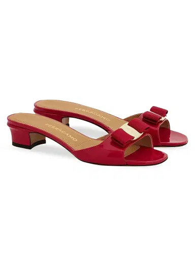 Ferragamo Women's Vanilla Patent Leather Mules | Thumbnail 2 Ferragamo Women's Vanilla Patent Leather Mules | Thumbnail 2