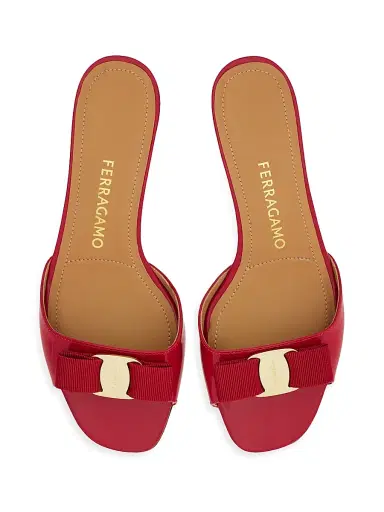 Ferragamo Women's Vanilla Patent Leather Mules | Thumbnail 4 Ferragamo Women's Vanilla Patent Leather Mules | Thumbnail 4