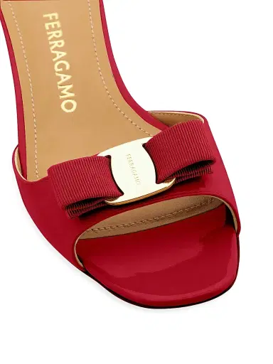 Ferragamo Women's Vanilla Patent Leather Mules - Fuxia Biscotto - Size 9 | Thumbnail 5 Ferragamo Women's Vanilla Patent Leather Mules - Fuxia Biscotto - Size 9 | Thumbnail 5
