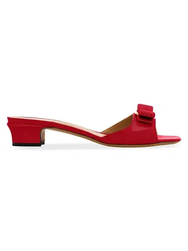 Ferragamo Women's Vanilla Patent Leather Mules - Fuxia Biscotto - Size 9 | Thumbnail 1 Ferragamo Women's Vanilla Patent Leather Mules - Fuxia Biscotto - Size 9 | Thumbnail 1
