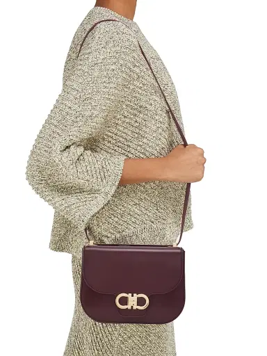 Ferragamo Women's Double Gancini Flap Leather Crossbody Bag | Thumbnail 2