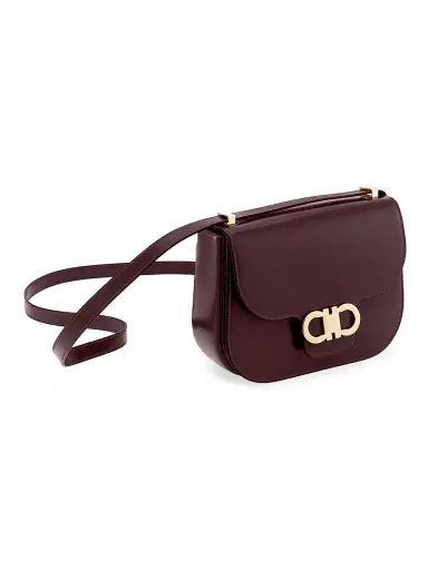 Ferragamo Women's Double Gancini Flap Leather Crossbody Bag | Thumbnail 3