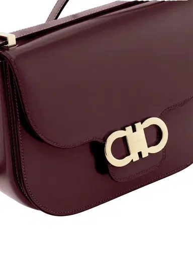 Ferragamo Women's Double Gancini Flap Leather Crossbody Bag | Thumbnail 6