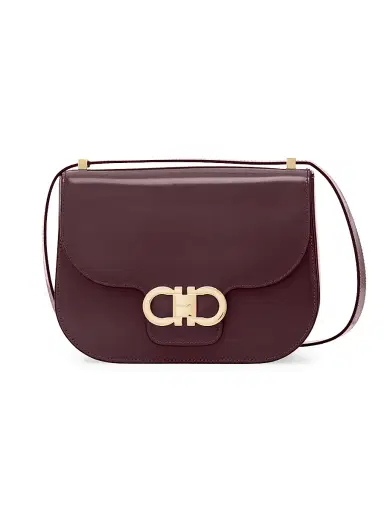 Ferragamo Women's Double Gancini Flap Leather Crossbody Bag | Thumbnail 1