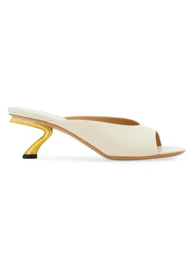 Ferragamo Women's Igea 55MM Leather Mules - Mascarpone - Size 11 | Thumbnail 1 Ferragamo Women's Igea 55MM Leather Mules - Mascarpone - Size 11 | Thumbnail 1
