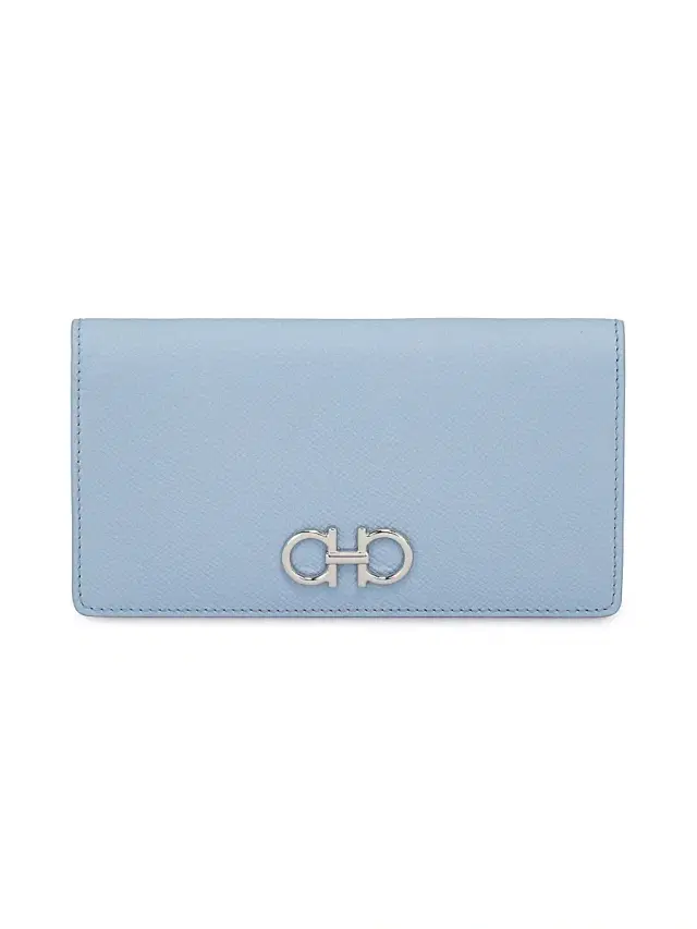 FERRAGAMO Women's Gancini Leather Wallet - Washed Denim