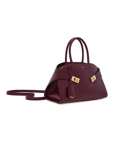 Ferragamo Women's Small Hug Leather Top Handle Bag - Plum | Thumbnail 5
